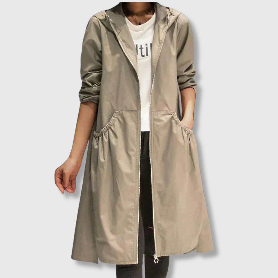Roberta - Gabardina comprida para conforto