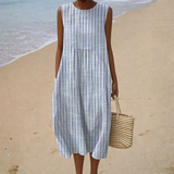 Vestido de Verão Confortável Sem Mangas