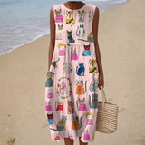 Vestido de Verão Confortável Sem Mangas