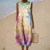 Vestido de Verão Confortável Sem Mangas