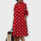 Olga - Vestido Camisa Moderno com Gola e Mangas 3/4