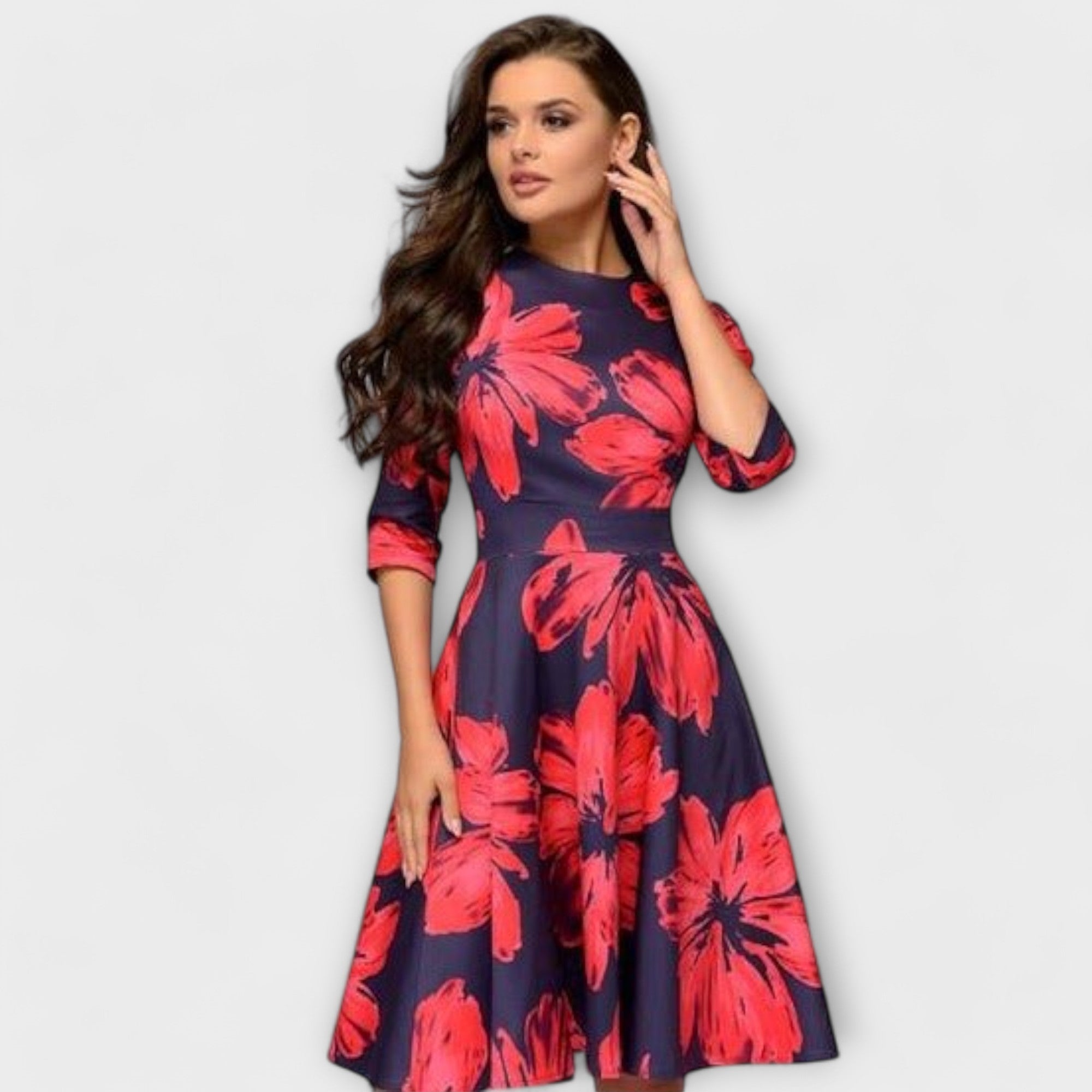Carolina - Vestido elegante pelo joelho