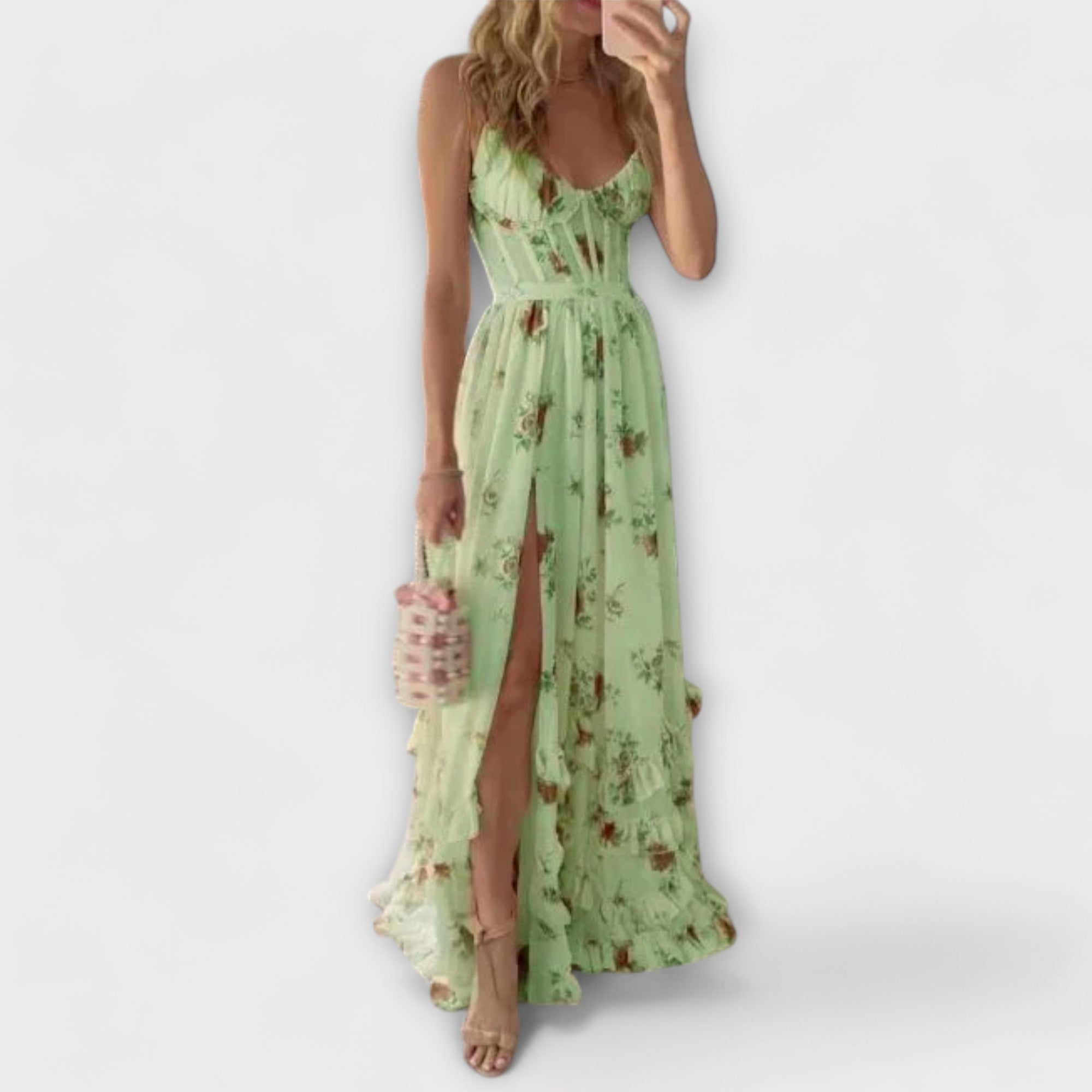 Joana - Vestido com padrão floral